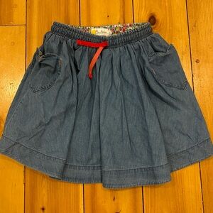 Girls mini Boden Chambrey skirt with heart pocket detail Sz 8